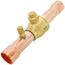 1-1/8" ODF BVSS Series Refrigeration Ball Valve w/ Access Valve, Brass Locking Seal Cap (R-410A)