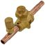 1/4" ODF BVSS-014T Refrigeration Ball Valve w/ Access Valve, Brass Locking Seal Cap, Thread Holes