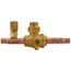 1/4" ODF BVSS-014T Refrigeration Ball Valve w/ Access Valve, Brass Locking Seal Cap, Thread Holes