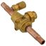 1/4" ODF BVSS-014T Refrigeration Ball Valve w/ Access Valve, Brass Locking Seal Cap, Thread Holes