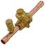 3/8" ODF BVSS-038T Refrigeration Ball Valve w/ Access Valve, Brass Locking Seal Cap