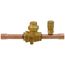 3/8" ODF BVSS-038T Refrigeration Ball Valve w/ Access Valve, Brass Locking Seal Cap