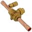 3/8" ODF BVSS-038T Refrigeration Ball Valve w/ Access Valve, Brass Locking Seal Cap