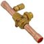 1/2" ODF BVSS-012T Refrigeration Ball Valve w/ Access Valve, Brass Locking Seal Cap, Thread Holes
