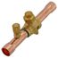 5/8" ODF BVSS-058T Refrigeration Ball Valve w/ Access Valve, Brass Locking Seal Cap, Thread Holes