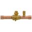 5/8" ODF BVSS-058T Refrigeration Ball Valve w/ Access Valve, Brass Locking Seal Cap, Thread Holes