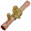 3/4" ODF BVSS-034T Refrigeration Ball Valve w/ Access Valve, Brass Locking Seal Cap, Thread Holes