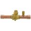 3/4" ODF BVSS-034T Refrigeration Ball Valve w/ Access Valve, Brass Locking Seal Cap, Thread Holes