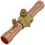1-1/8" ODF BVSS-118T Refrigeration Ball Valve w/ Access Valve, Brass Locking Seal Cap, Thread Holes