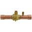 1-1/8" ODF BVSS-118T Refrigeration Ball Valve w/ Access Valve, Brass Locking Seal Cap, Thread Holes