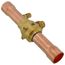 1-1/8" ODF BVSS-118T Refrigeration Ball Valve w/ Access Valve, Brass Locking Seal Cap, Thread Holes