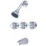 1/2" CXC IPS & Slip-on Combo Tub Spout, 8" Centers, Three Canopy Handle Tub & Shower Set