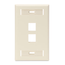 Single-Gang Quickport, Wallplate w/ ID Windows, 2-port (Light Almond)