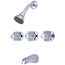 1/2" IPS Three Canopy Handle Tub & Shower Set, 11" Centers
