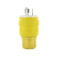 30A, 277V NEMA L7-30P, 2P, 3W, Locking Plug, Grounding, Wetguard (Yellow)