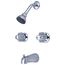1/2" FNPT IPS & Slip-on Combo Diverter Tub Spout, Two Canopy Handle Tub & Shower Set