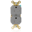 Duplex Receptacle Outlet, Extra  Tamper-Resistant, Smooth Face, 20A, 125V Back or Side Wire, NEMA 5-20R, 2-Pole, 3-Wire, Self-Grounding, Gray