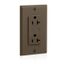 Decora Plus SuRGe Protective Duplex Receptacle Outlet,  20A, 125V Back or Side Wire, NEMA 5-20R, 2-Pole, 3-Wire (Brown)
