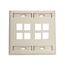 Dual-Gang Quickport, Wallplate w/ ID Windows, 8-port (Ivory)