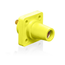 16 Series Female Panel Receptacle, Cam-Type, 90-Degree, Threaded Stud Length, 3/4", Taper Nose, 400A Max, Cable Range, #2 to 4/0 AWG (Yellow)