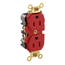 Duplex Receptacle Outlet, Extra  Smooth Face, 15A, 125V Back or Side Wire, NEMA 5-15R, 2-Pole, 3-Wire, Self-Grounding, Red