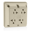 4-in-1 Quadruplex Receptacle Outlet,  20A, 125V Side Wire, NEMA 5-20R, 2-Pole, 3-Wire (Ivory)