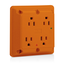 4-in-1 SuRGe Protective Isolated Ground Quadruplex Receptacle Outlet,  15A, 125V Side Wire, NEMA 5-15R, 2-Pole, 3-Wire (Orange)