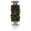 Duplex Receptacle Outlet,  Smooth Face, 20A, 125V Back or Side Wire, NEMA 5-20R, 2-Pole, 3-Wire, Self-Grounding (Brown)