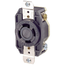 30A, 125/250V NEMA L14-30R, 3P, 4W, Flush Mtg Locking Receptacle, Grounding, All Black (Black)