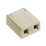 Surface-mount Box For Shielded Connectors, Plenum-rated, 2-port (Ivory)