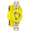 20A, 250V NEMA L6-20r, 2p, 3w, Flush Mtg Locking Receptacle, Grounding, Corrosion-resistant (Yellow)