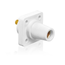 16 Series Female Panel Receptacle, Cam-Type, 90-Degree, Threaded Stud Length, 3/4", Taper Nose, 400A Max, Cable Range, #2 to 4/0 AWG (White)