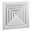 6" x 6" (Wall Opening Size) 4-Way White Ceiling Diffuser w/ Damper (ARED4 Series)