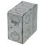 3-3/4" L x 1-7/8" W x 3-1/2" D 1-Gang Masonry Steel Box w/ 1/2" & 3/4" Concentric Knockouts