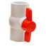 3/4" White PVC Ball Valve w/ T-Handle (Threaded)