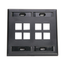 Dual-Gang Quickport, Wallplate w/ ID Windows, 8-port (Black)