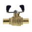 T-2007NL 3/4" PEX DZR Brass Full Port Ball Valve w/ Drain & Tee Handle