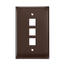 Midsize Single-Gang Quickport, Wallplate, 3-port (Brown)