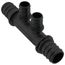 EVERLOC+ Poly Flow-Through Multi-Port Tee, 2 Outlets, 3/4" x 1/2"
