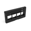Quickport, Modular Furniture Faceplate, 4-port (Black) Includes 1 Blank Insert.