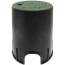 6" Round Standard Series Irrigation Control Valve Box (Black Box/Snap-In Green Cover)