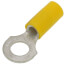 Vinyl Insulated Closed Ring Terminal, 12-10 AWG, Bolt 1/4" (Copper)