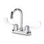 Silver Series 4" Center Deck Mount Kitchen Faucet w/ 3-1/2" Wide Gooseneck Spout & Vandal Resistant Wrist Blades Handles, 11-400L-W