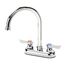 Silver Series 4" Center Deck Mount Kitchen Faucet w/ 6" Wide Gooseneck Spout, 11-401L
