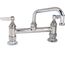 Double Pantry Faucet, Deck Mount, 8" Centers, 6" Swing Nozzle (059x), Lever Handles, B-0222