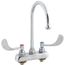 Workboard Faucet, Deck Mount, 4" Centers, Swivel Gooseneck, Wrist Action Handles, B-1141-04