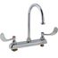 8" c/c Deck Mount Workboard Faucet, 4" wrist Action Handles, 133x Swivel Gooseneck, B-1142-04