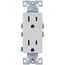 Residential Grade Decorator Duplex Receptacle, 15A, 2P, 3W, NEMA  5-15R - White (125V)