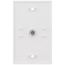Coaxial Cable Jack Adapter Wall Plate, Thermoset - White