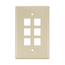 Midsize Single-Gang Quickport, Wallplate, 6-port (Ivory)